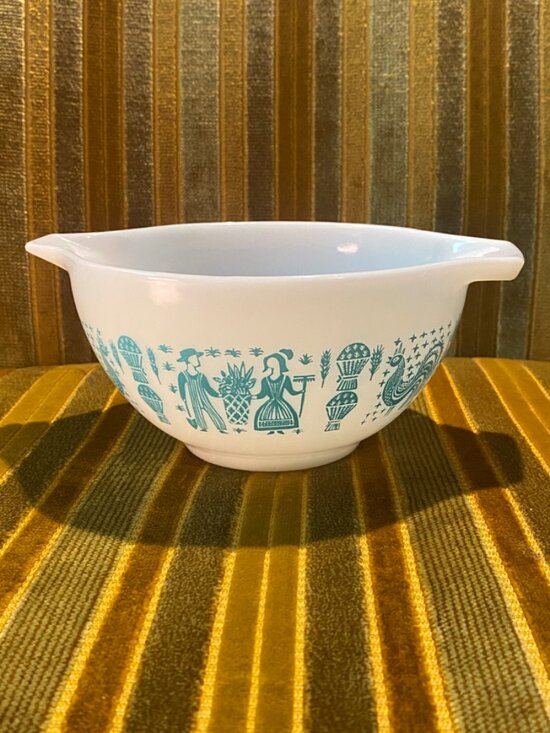 Pyrex Other - Vintage Pyrex Turquoise Amish Butterprint 1.5 Pint Cinderella Nesting Bowl